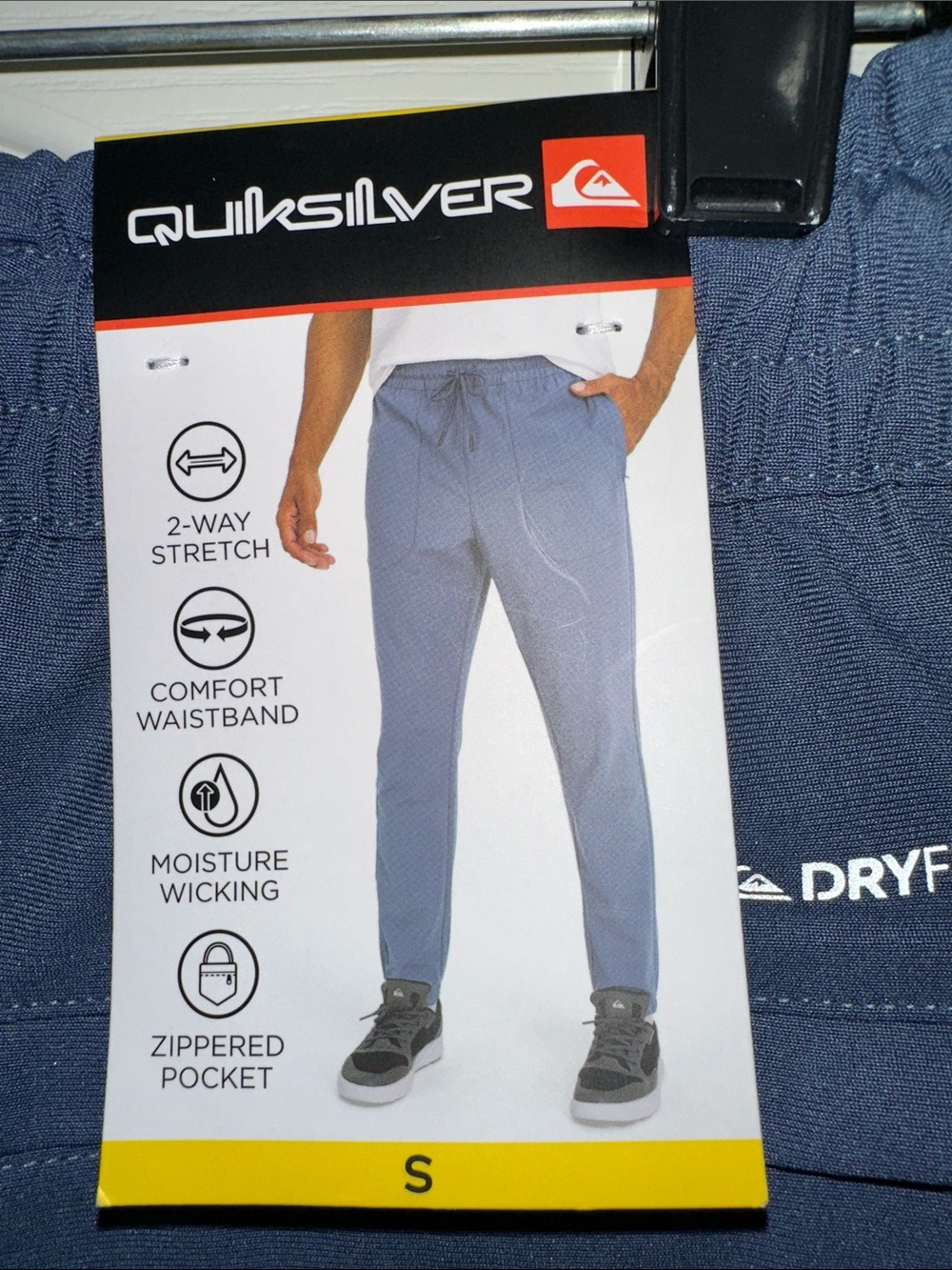 Quiksilver Men's Slate Blue Drawstring Joggers - Picture 4 of 7